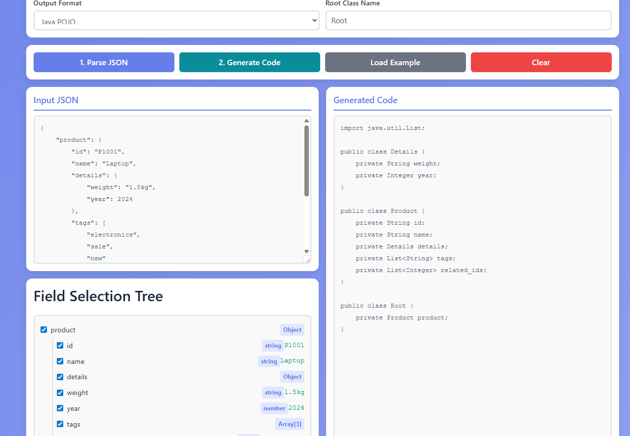 Fastest JSON to Java POJO Converter | Supports Lombok & Records
